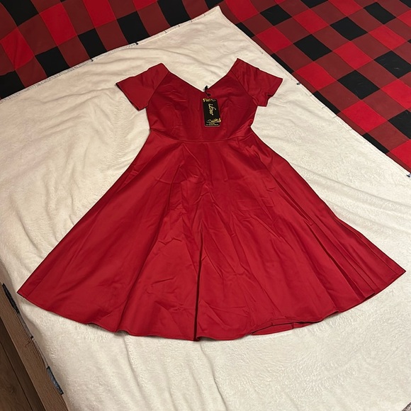 iLover V-neck  50s rockabilly dress - Picture 1 of 7